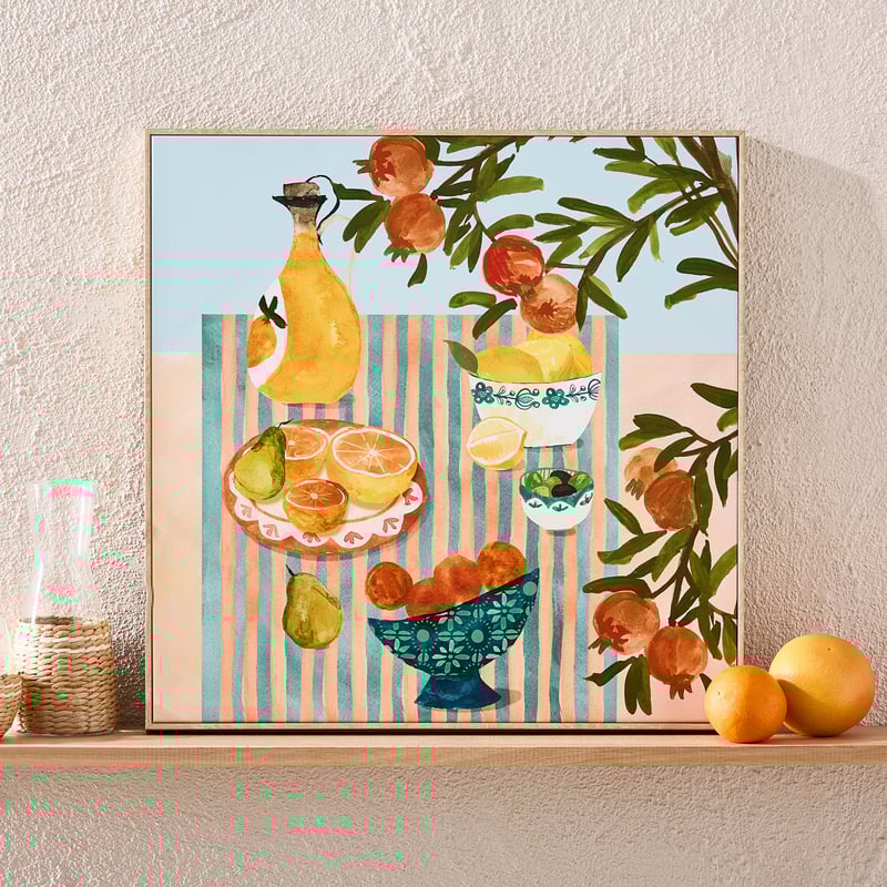 Mediterranean Table Fruit Bowl Canvas