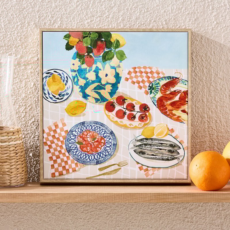Mediterranean Table Seafood Feast Canvas