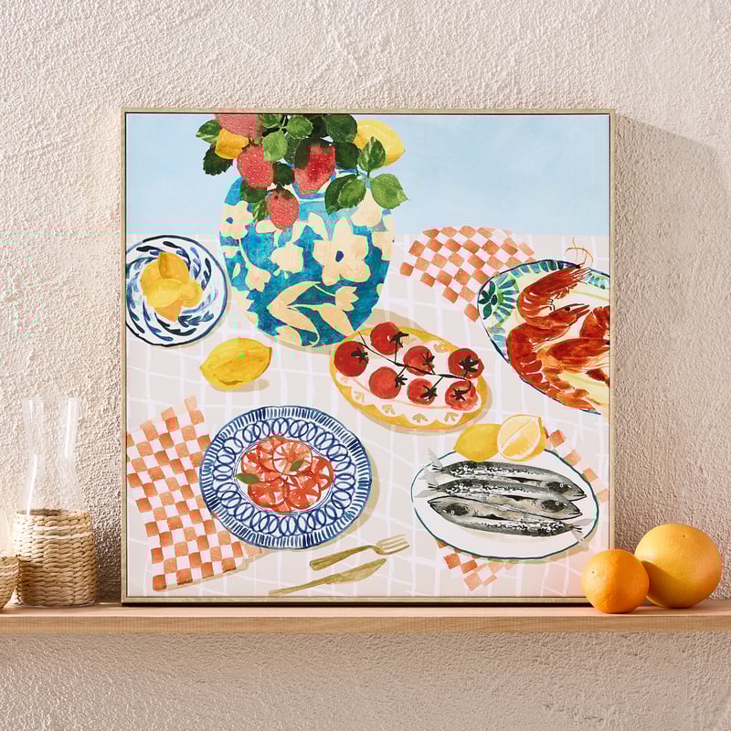 Mediterranean Table Seafood Feast Canvas