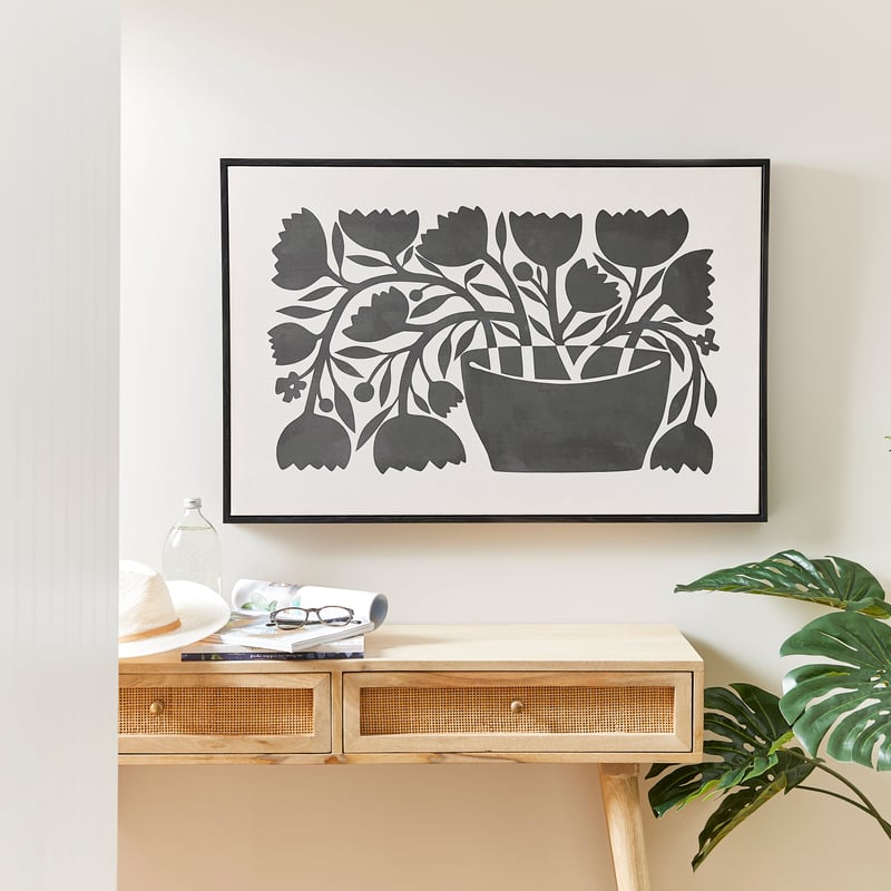 Still Life Black Flowers Canvas
