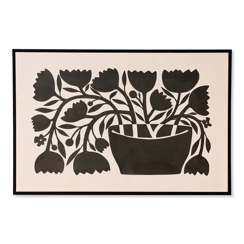 Still Life Black Flowers Canvas