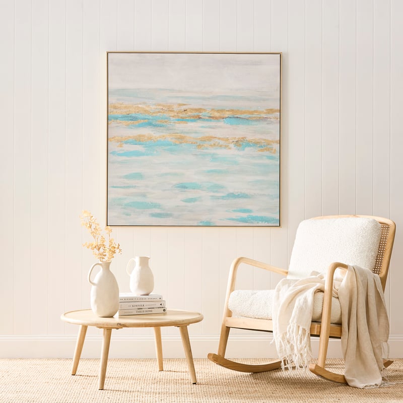 Sea Blue & Gold Canvas