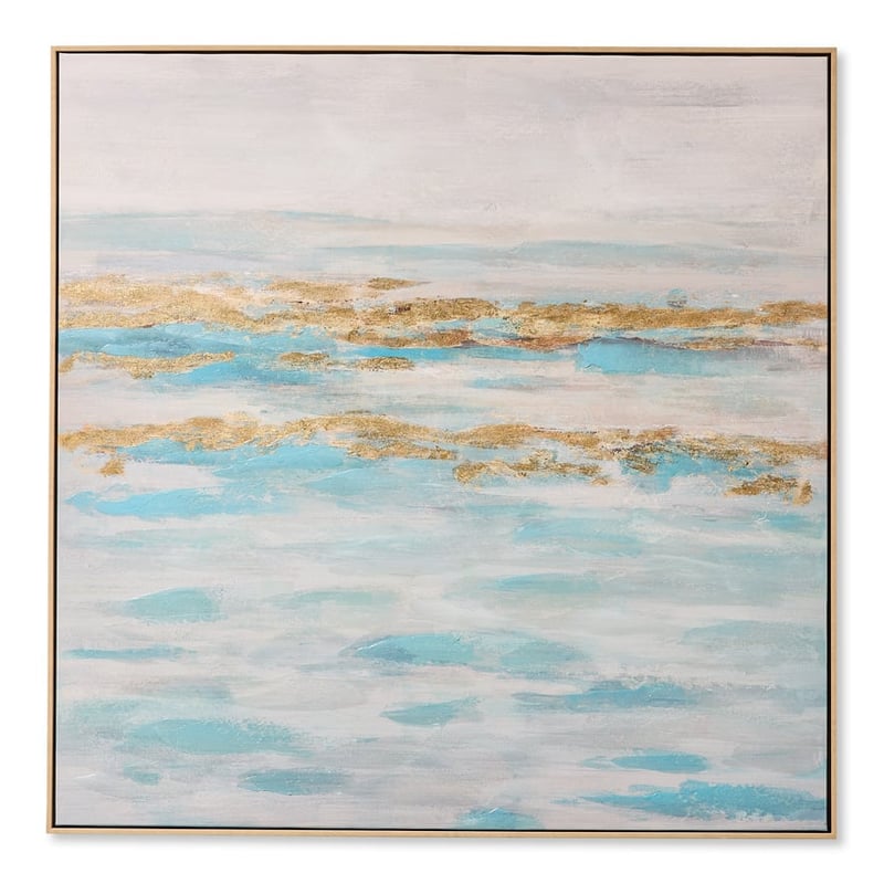 Sea Blue & Gold Canvas