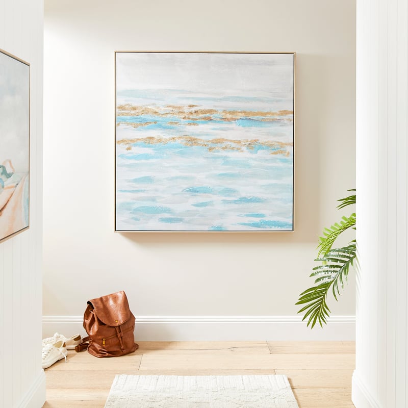 Sea Blue & Gold Canvas