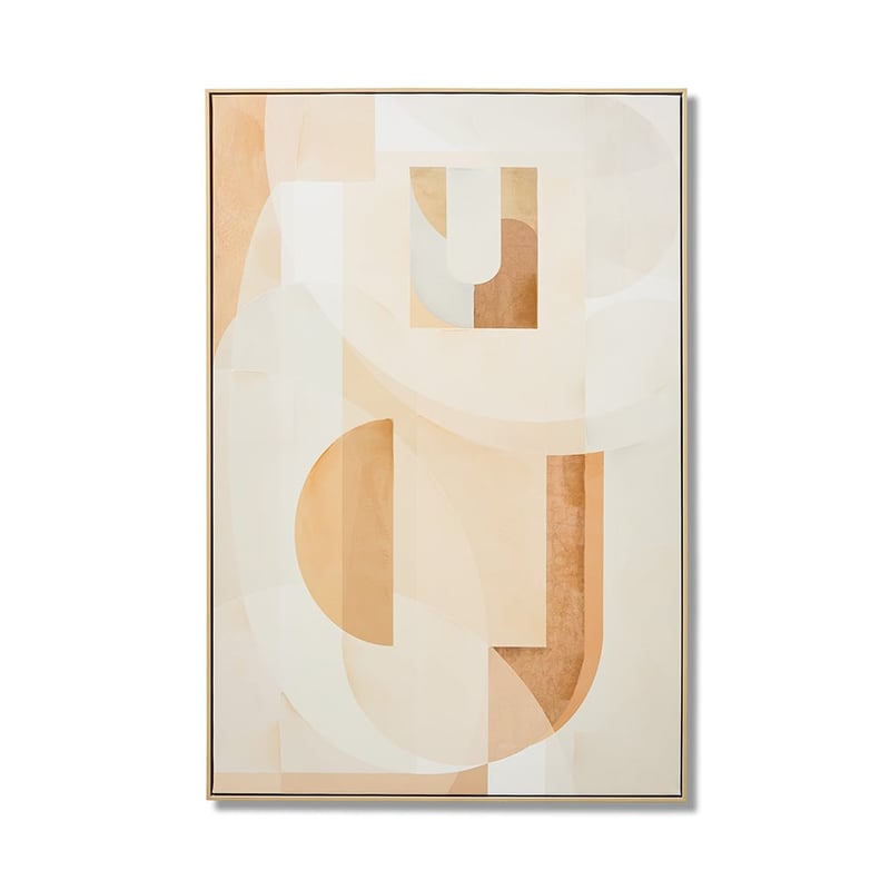 Modernist Natural Geo Canvas
