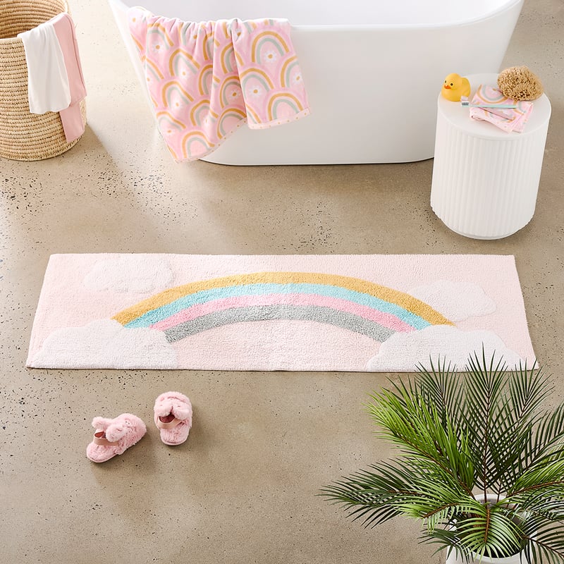 Rainbow Pink Bath Runner