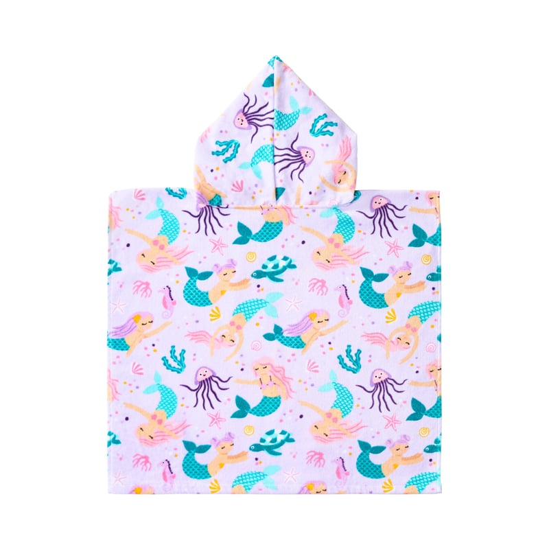 Mermaid Dreams Pink Kids Hooded Towel
