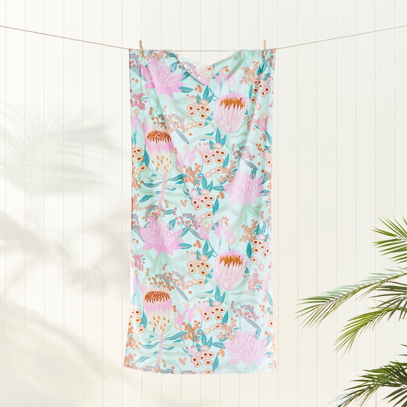 Kids Australian Floral Beach Printed Towel