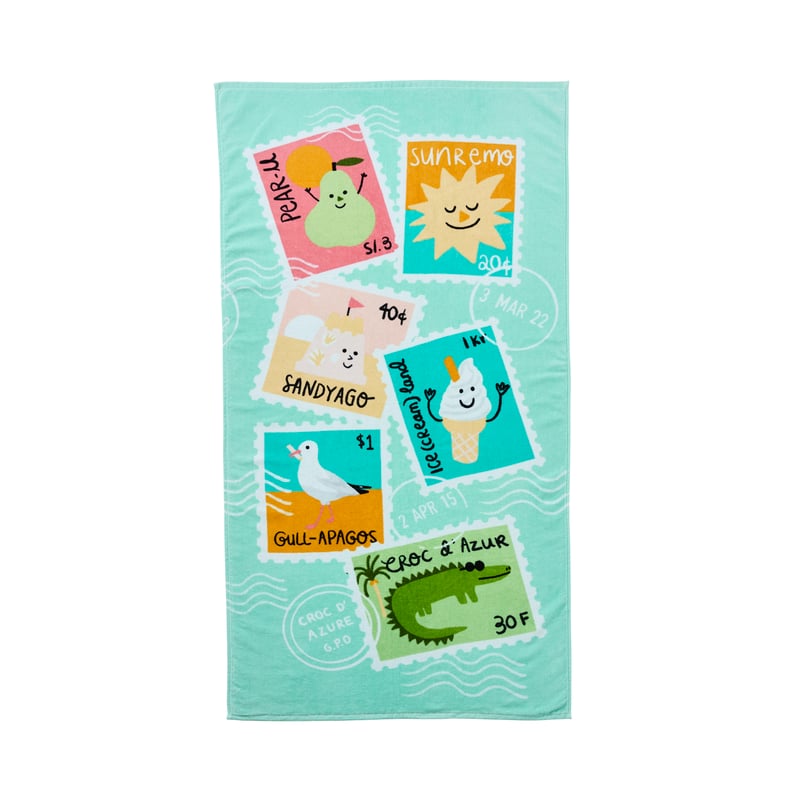 Kids Summer Holiday Stamps Printed Beach Towel