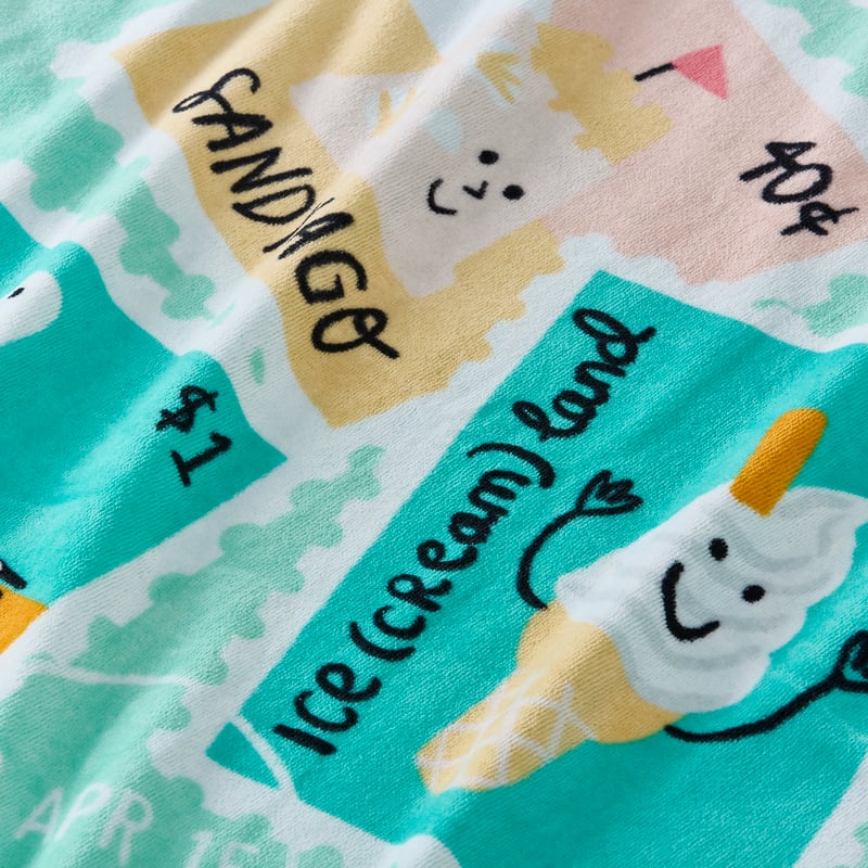 Kids Summer Holiday Stamps Printed Beach Towel