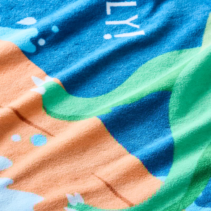 Kids Surfing T-Rex Beach Printed Towel