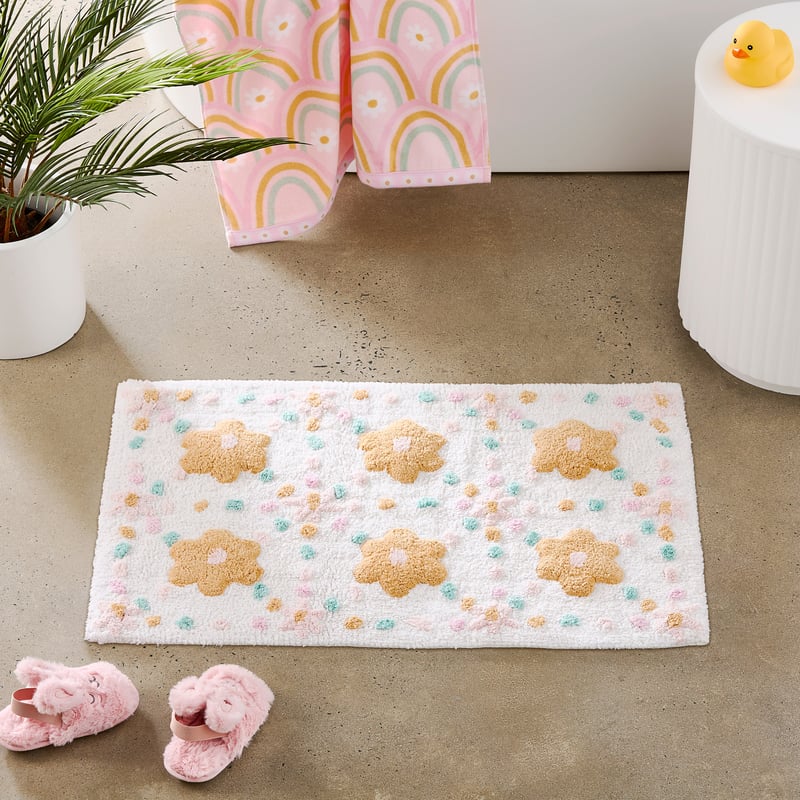 Floral Spot Kids Bath Mat