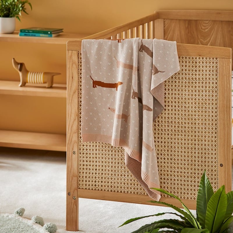 Dachshund Natural Organic Cotton Novelty Baby Blanket