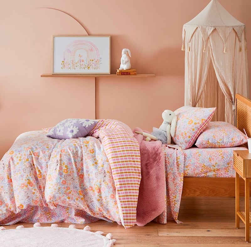 Blossom Bunny Multi Flannelette Quilt Cover Set