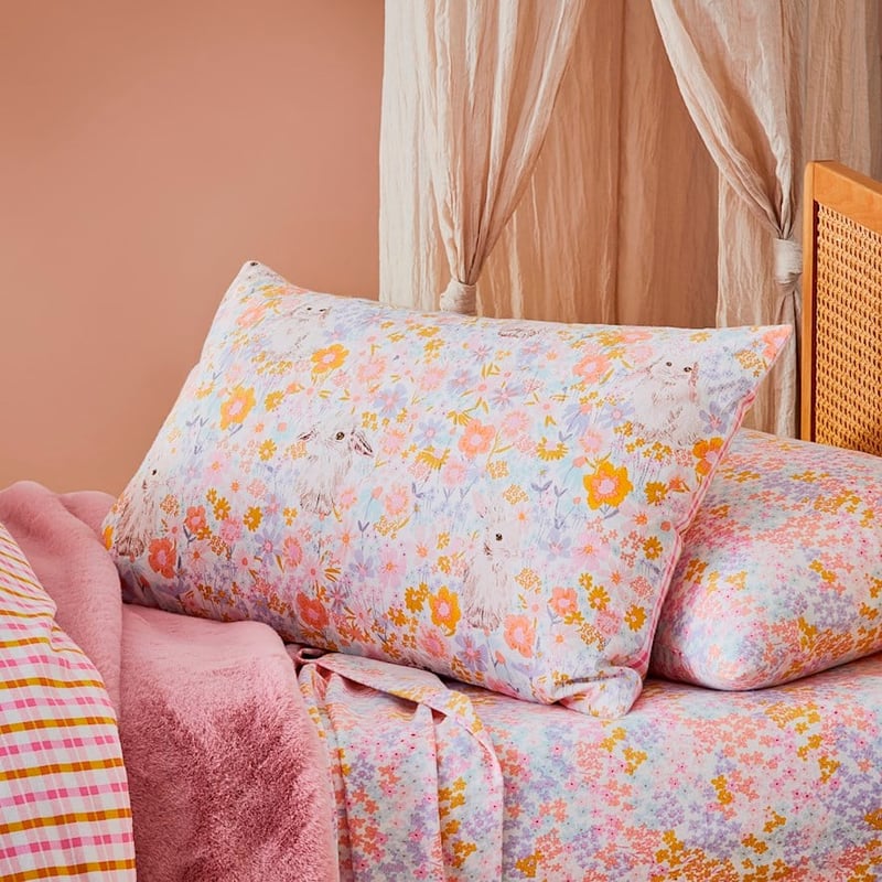 Blossom Bunny Multi Flannelette Quilt Cover Set