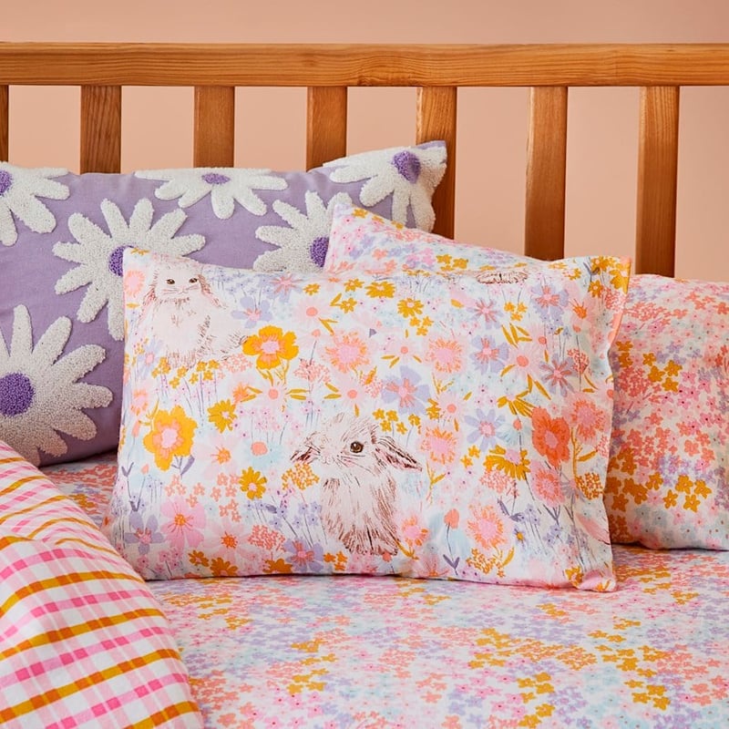 Blossom Bunny Multi Flannelette Quilt Cover Set