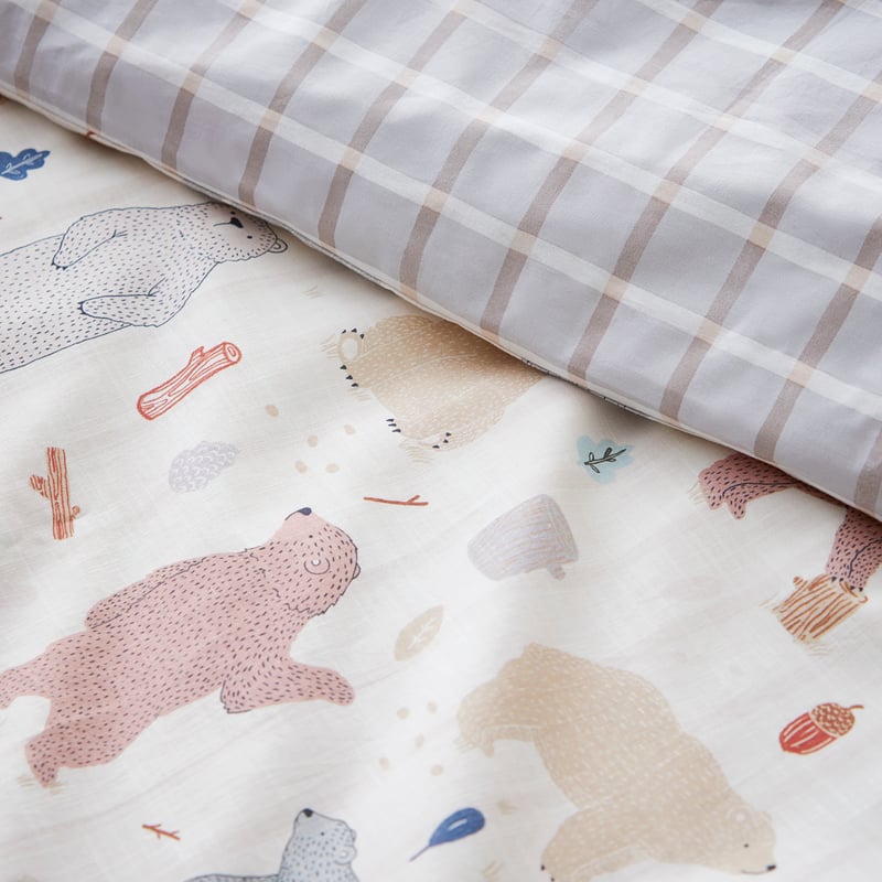 Bear Cub Natural Quilt Cover Set