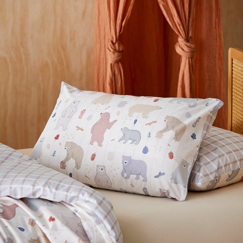 Bear Cub Natural Quilt Cover Set