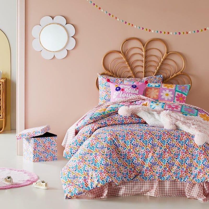 Retro Daisy Multi Quilted Quilt Cover Set