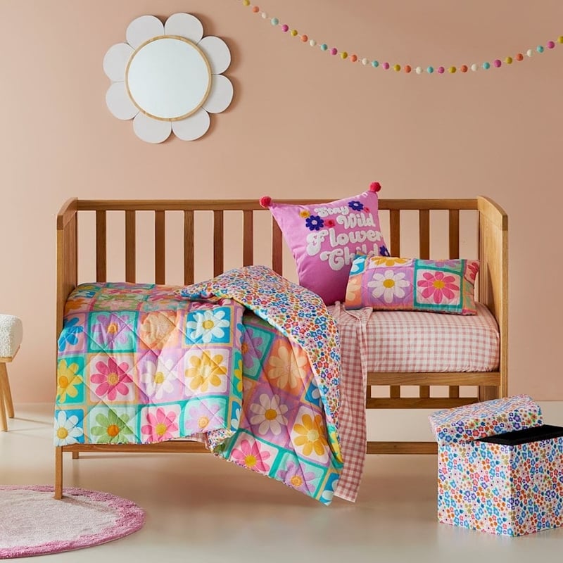 Retro Daisy Multi Quilted Quilt Cover Set
