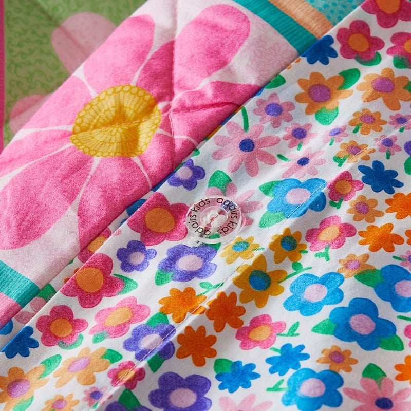 Retro Daisy Multi Quilted Quilt Cover Set