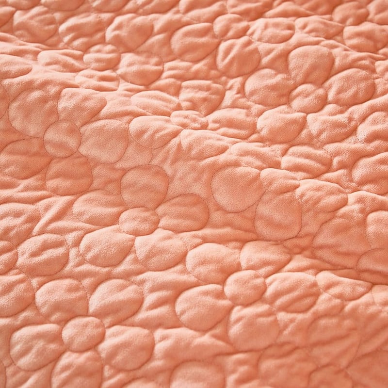 Daisy Dusty Pink Quilted Velvet Quilt Cover Set