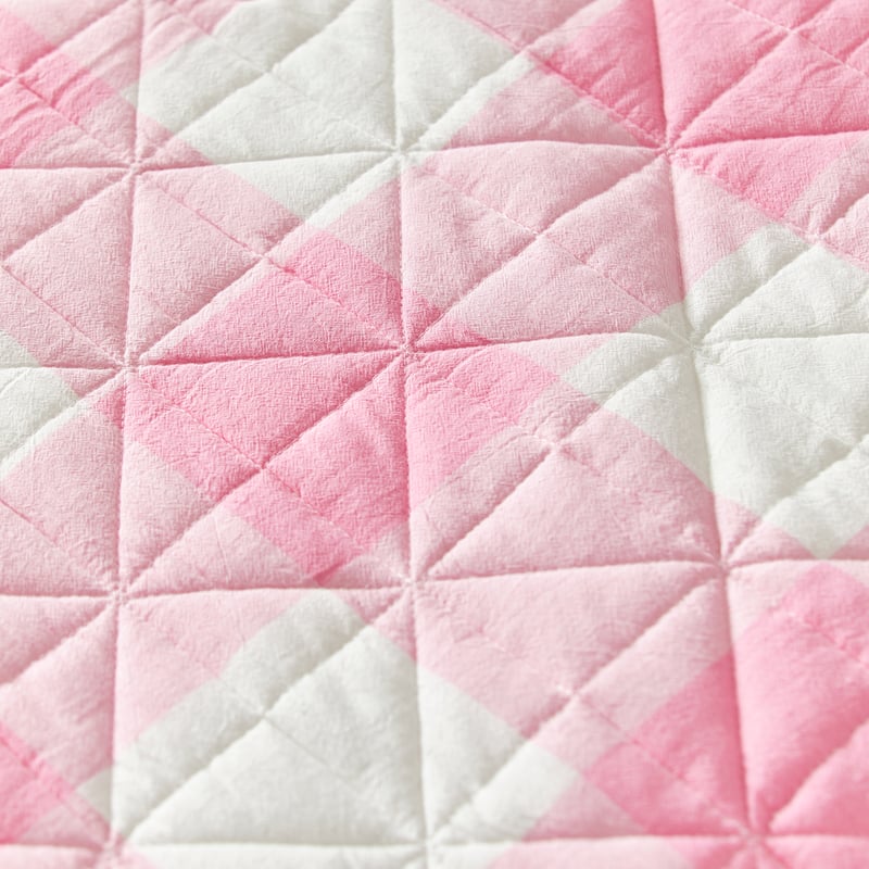 Yarn Dyed Bubblegum Pink Gingham Quilt Cover Set