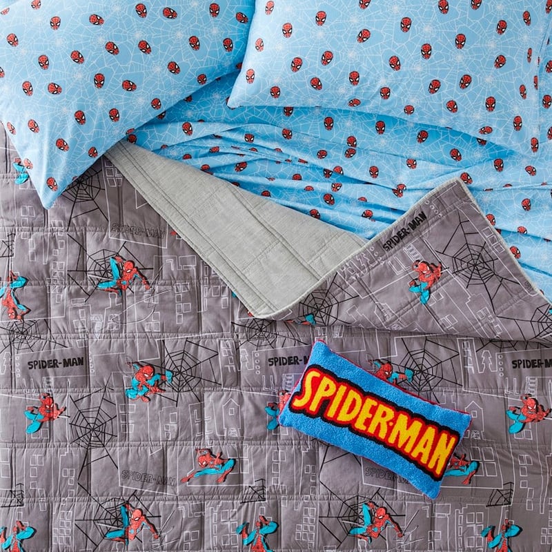 Spider-Man Grey Chambray Coverlet