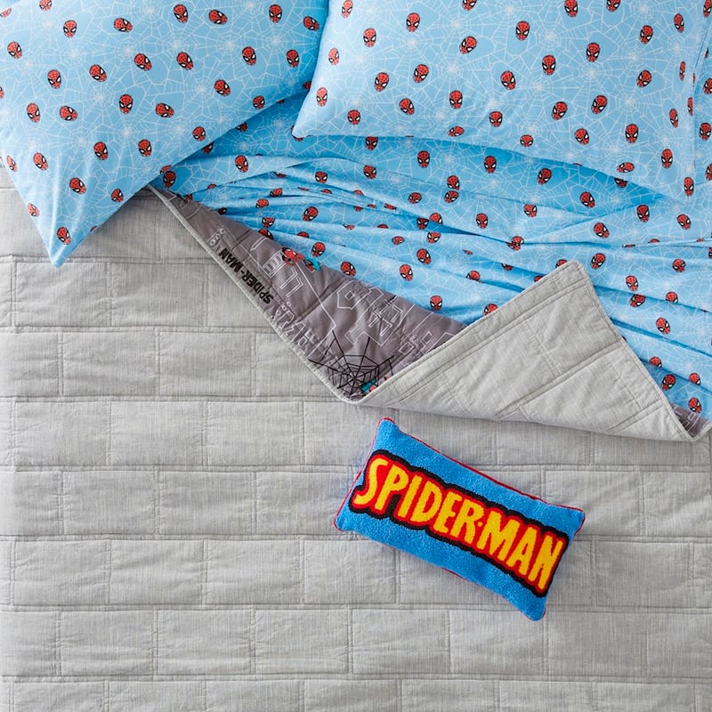 Spider-Man Grey Chambray Coverlet