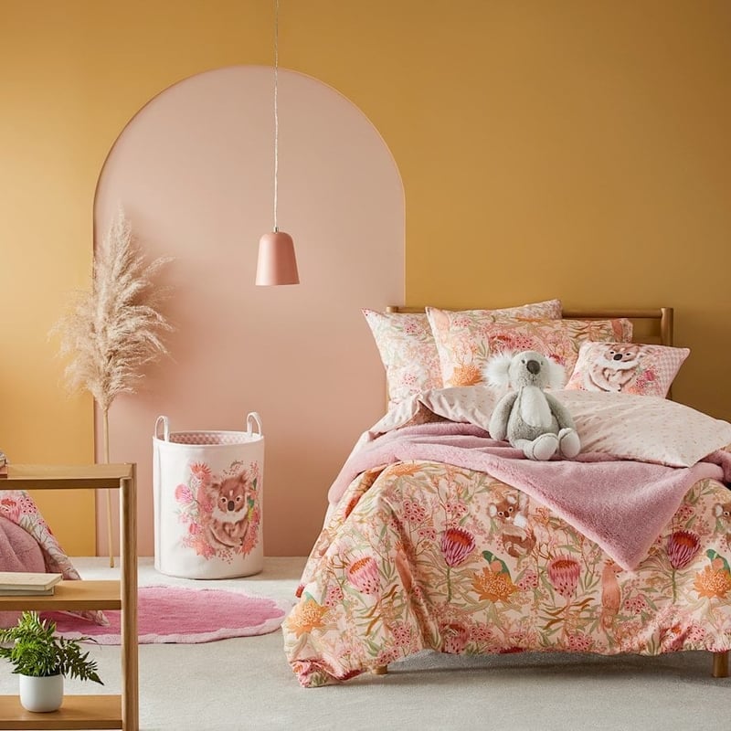 Pretty Flora Blush Quilt Cover Set
