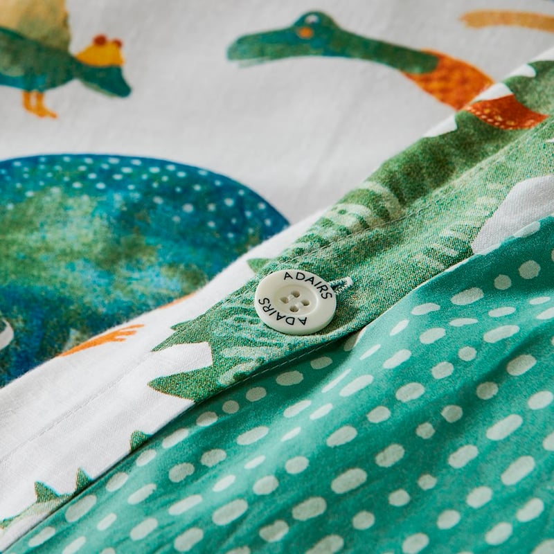Dressed Up Dino White Quilt Cover Set