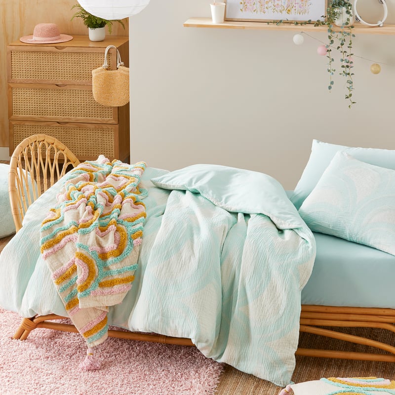 Chasing Rainbows Mint Quilt Cover Set