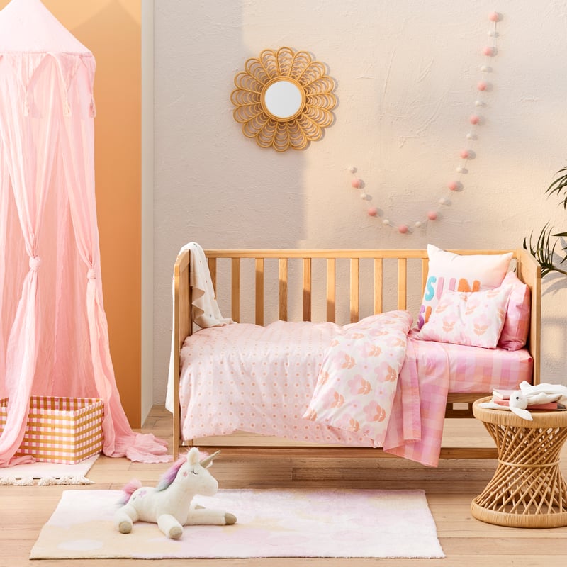 Flower Pop Pink Quilt Cover Set