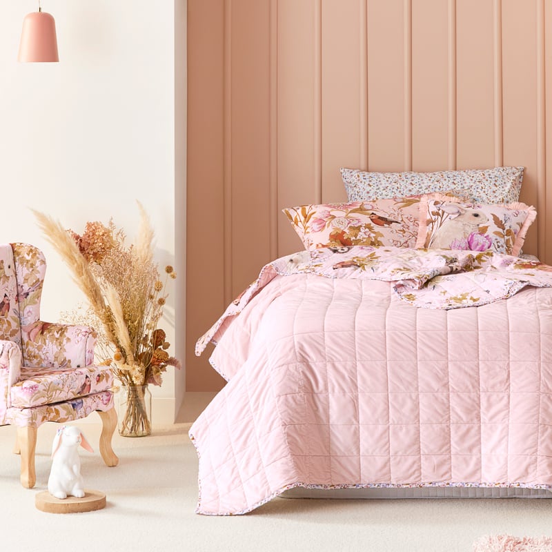  Fleur Harris Pink Woodlands Coverlet