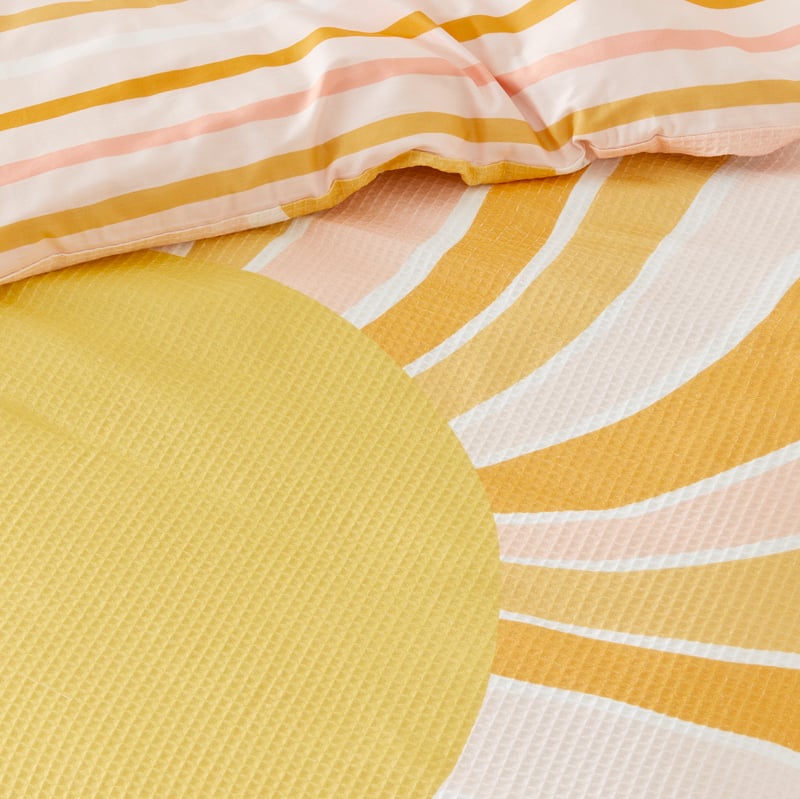 Rise and Shine Waffle Pink Quilt Cover Set