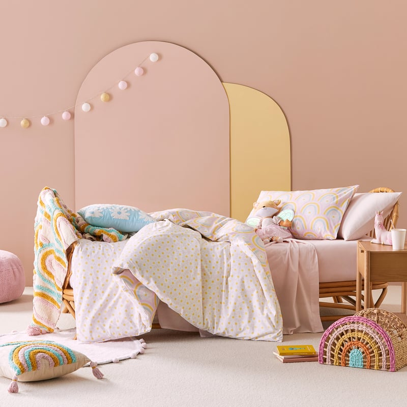 Stonewashed Rainbow Daisy Multi Quilt Cover