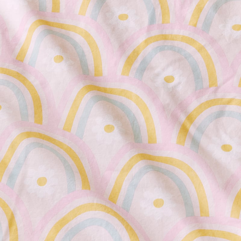 Stonewashed Rainbow Daisy Multi Quilt Cover