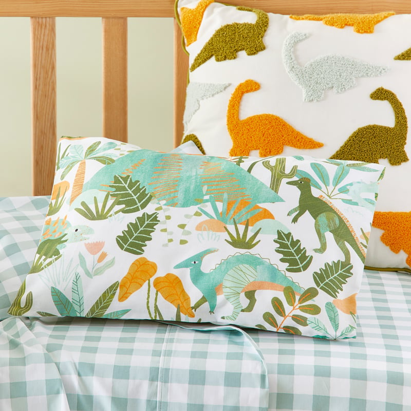 Stonewashed Dino Safari Green Cot Quilt Cover Set