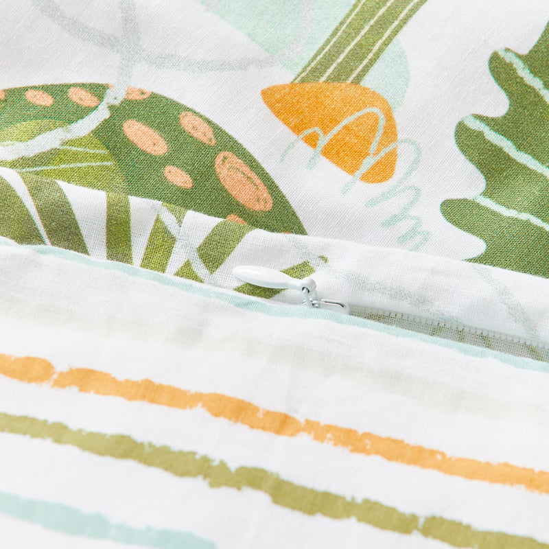 Stonewashed Dino Safari Green Cot Quilt Cover Set
