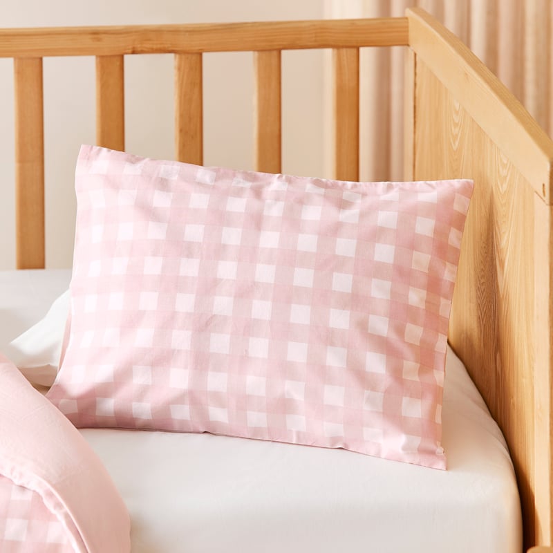 Stonewashed Cotton Gingham Pink Lemonade Quilt Cover Set