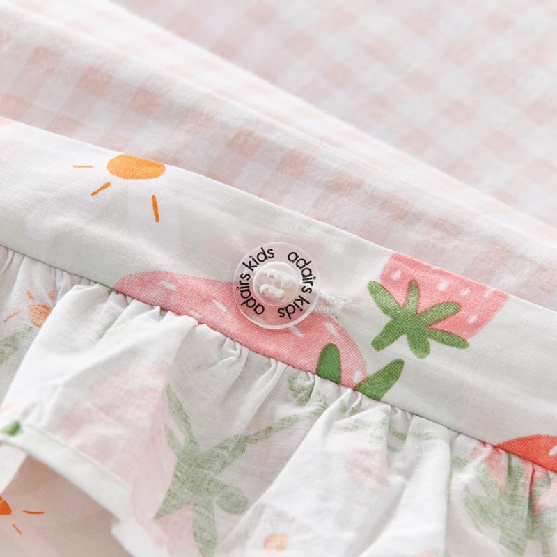 Strawberry Dreams Soft Sage Quilt Cover Set