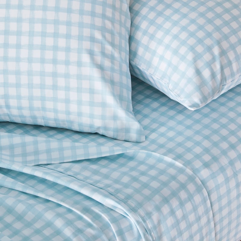 Gingham Sky Sheet Set