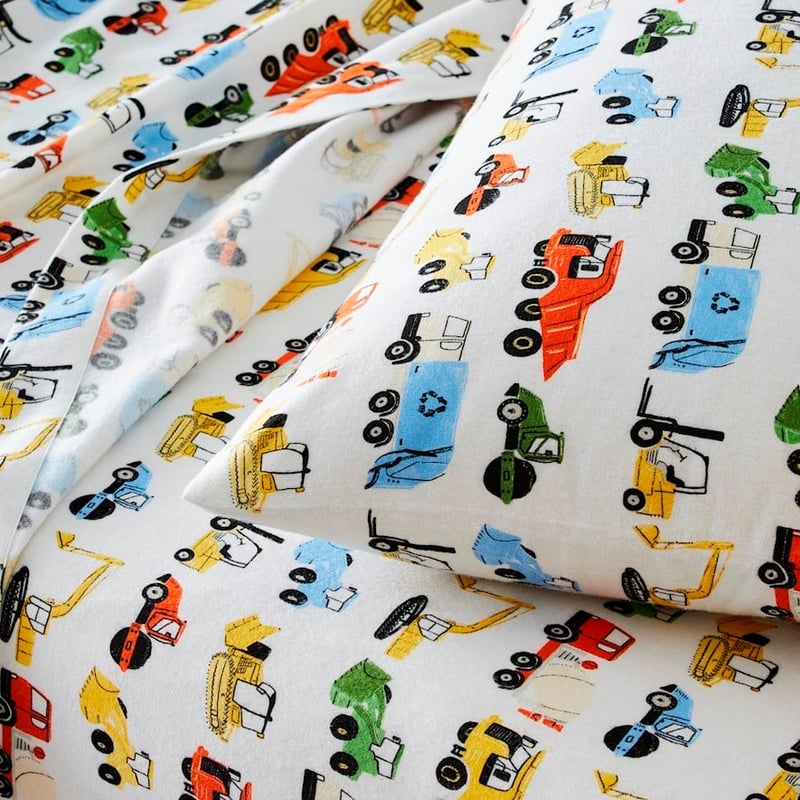 Truck Town Multi Flannelette Sheet Set
