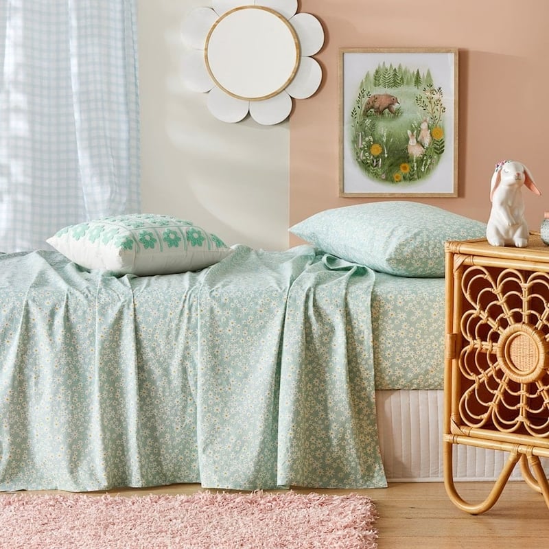 Wildflower Mint Sheet Set