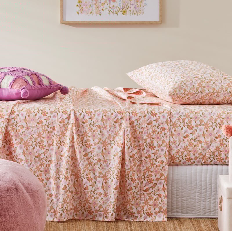 Summer Botanic Pink Earth Sheet Set