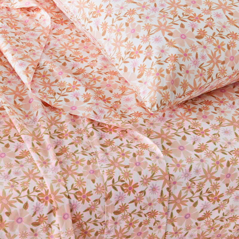 Summer Botanic Pink Earth Sheet Set