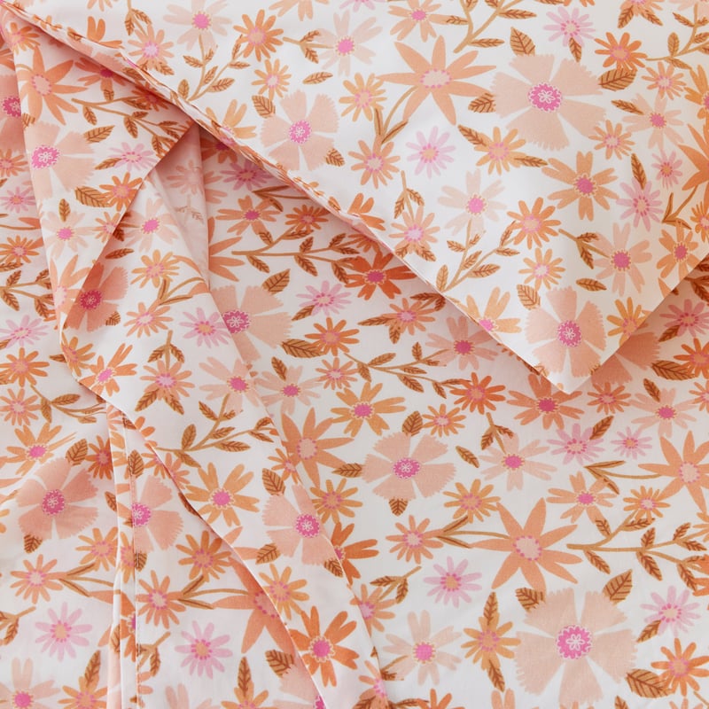 Summer Botanic Pink Earth Sheet Set