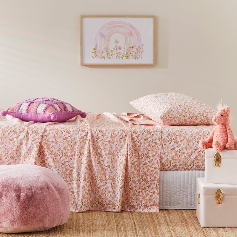 Summer Botanic Pink Earth Sheet Set