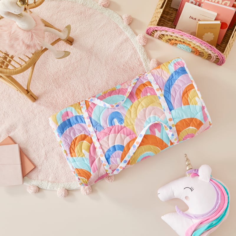 Kids Quilted Rainbow Sleeping Bag