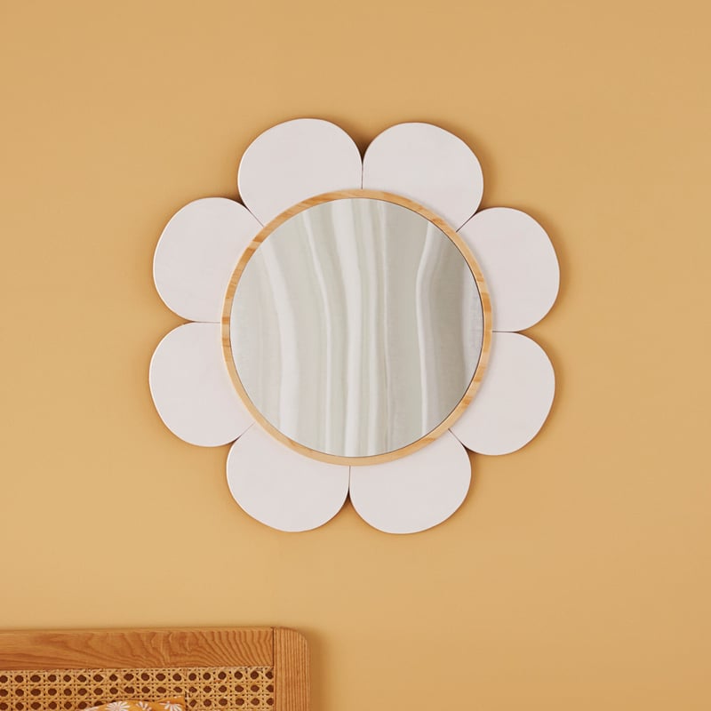 Designer White Daisy Mirror